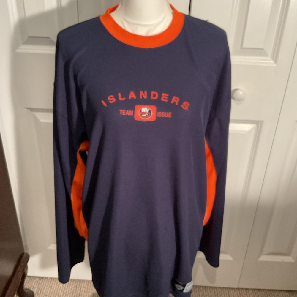 CCM NY Islanders Team Issue Navy and Orange Polo